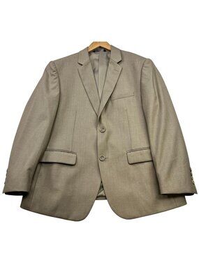 Caravelli Men's Slim Fit Two Button Blazer Sport Coat Long Sleeve Size 40S Tan